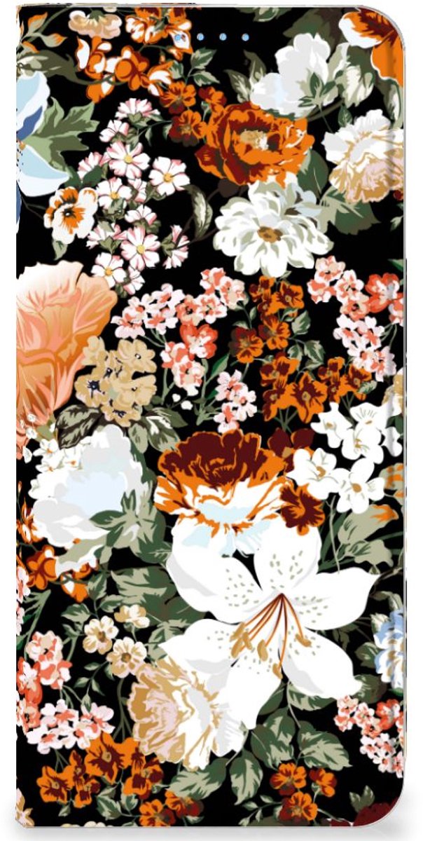 Book Case voor Smart Cover voor OPPO Reno8 Dark Flowers