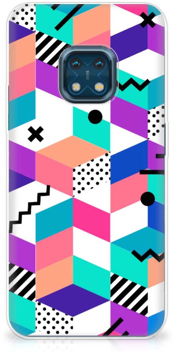 Nokia XR20 TPU Hoesje Blokken Kleurrijk