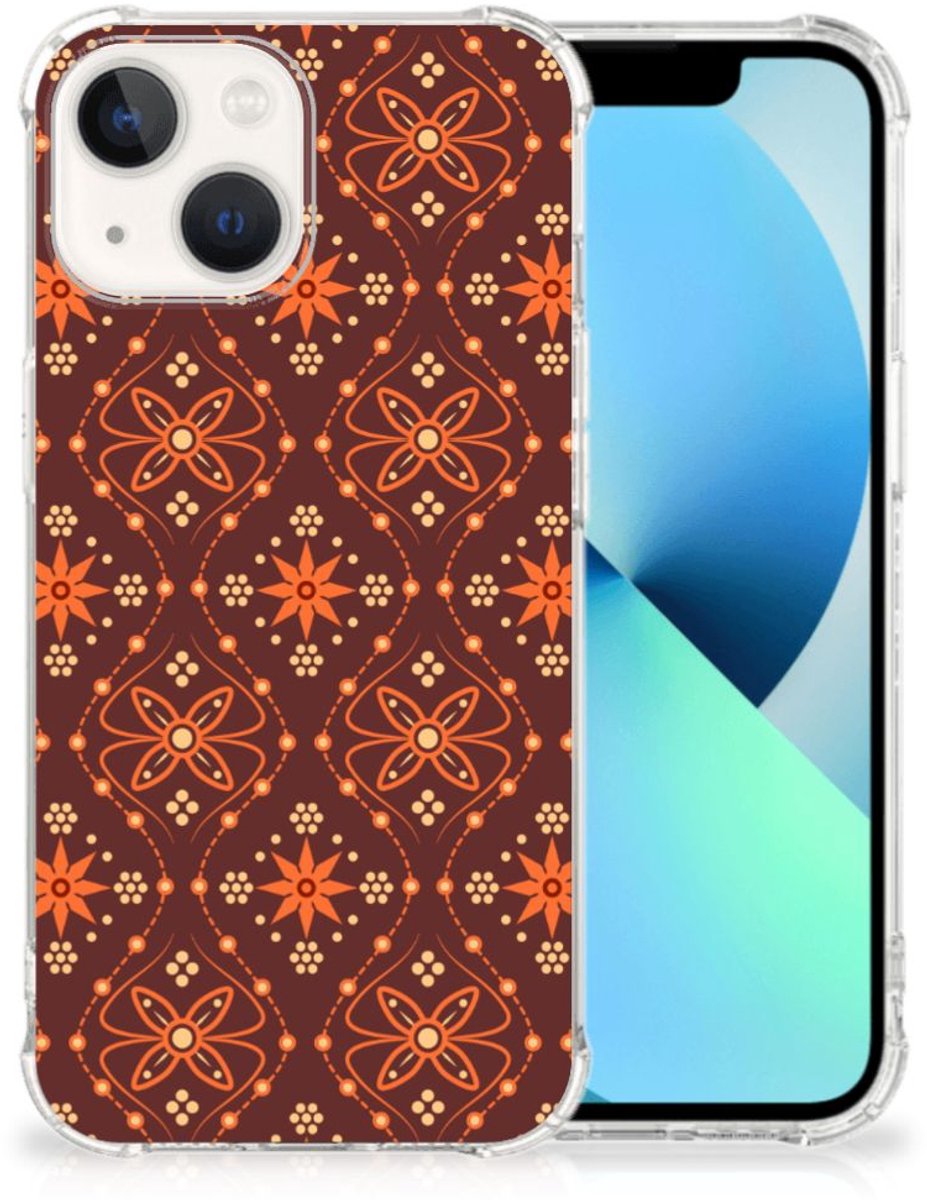 iPhone 13 Doorzichtige Silicone Hoesje Batik Brown