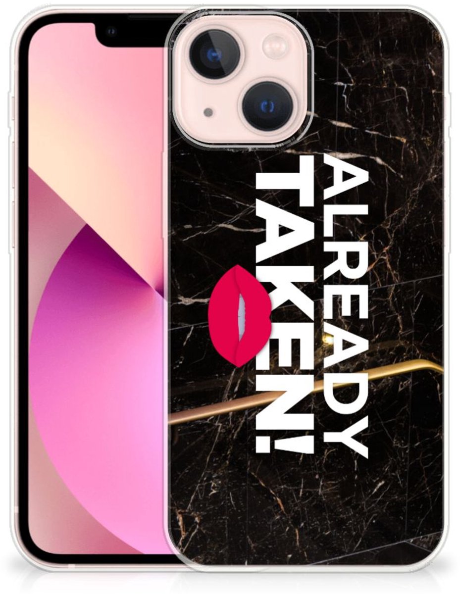 iPhone 13 mini Siliconen hoesje met naam Already Taken Black