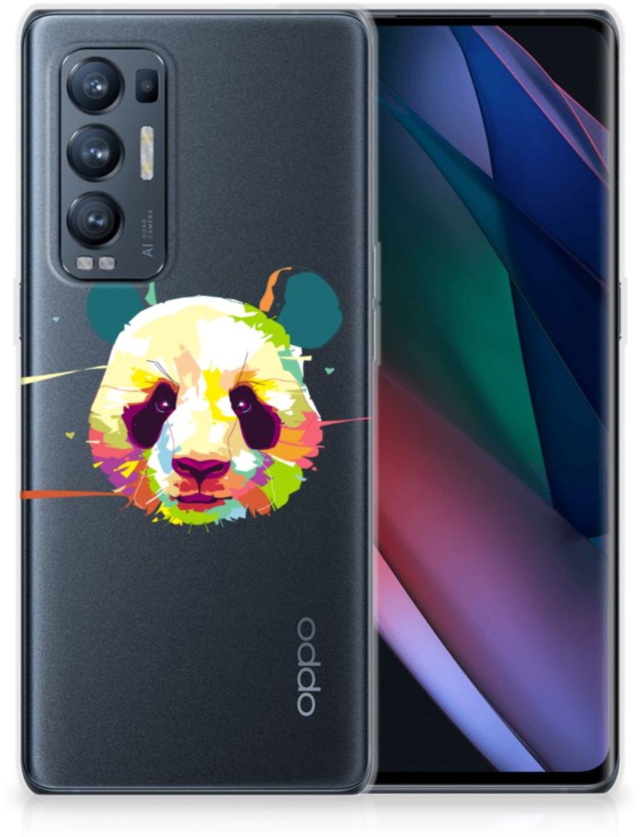 OPPO Find X3 Neo Telefoonhoesje met Naam Panda Color