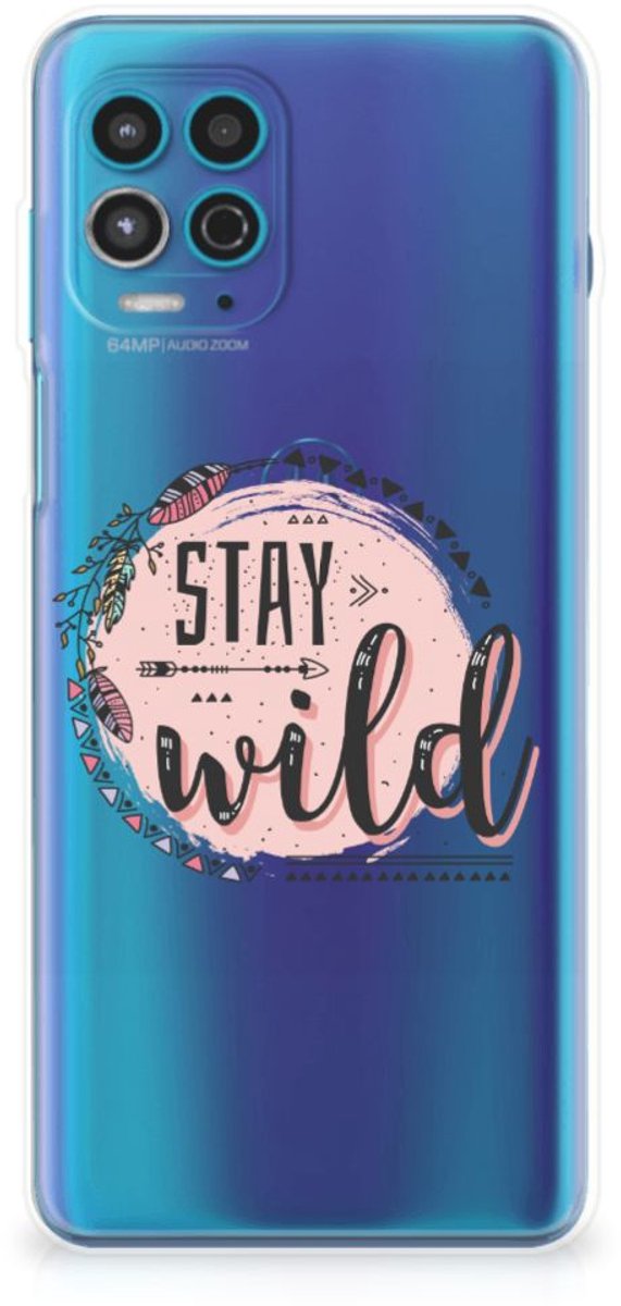Motorola Moto G100 Telefoonhoesje met Naam Boho Stay Wild