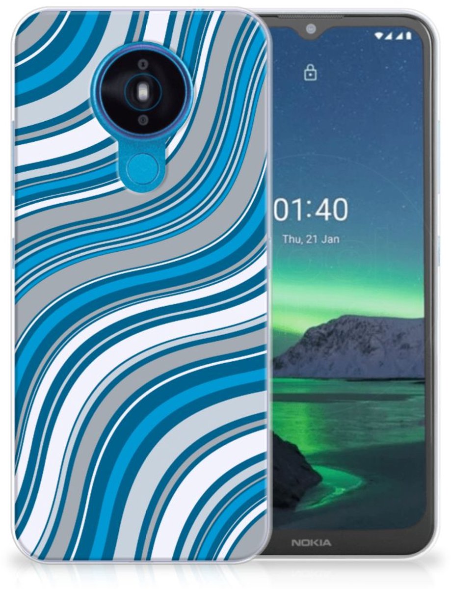 TPU Hoesje voor Nokia 1.4 TPU bumper Waves Blue