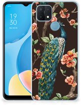 OPPO A15 TPU Hoesje Pauw met Bloemen