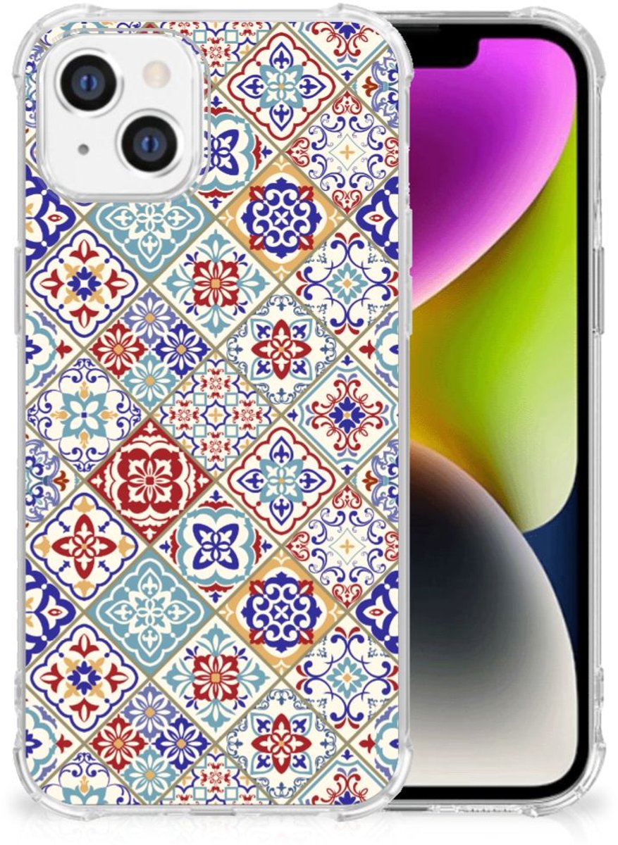 iPhone 14 Anti-Shock Hoesje Tiles Color