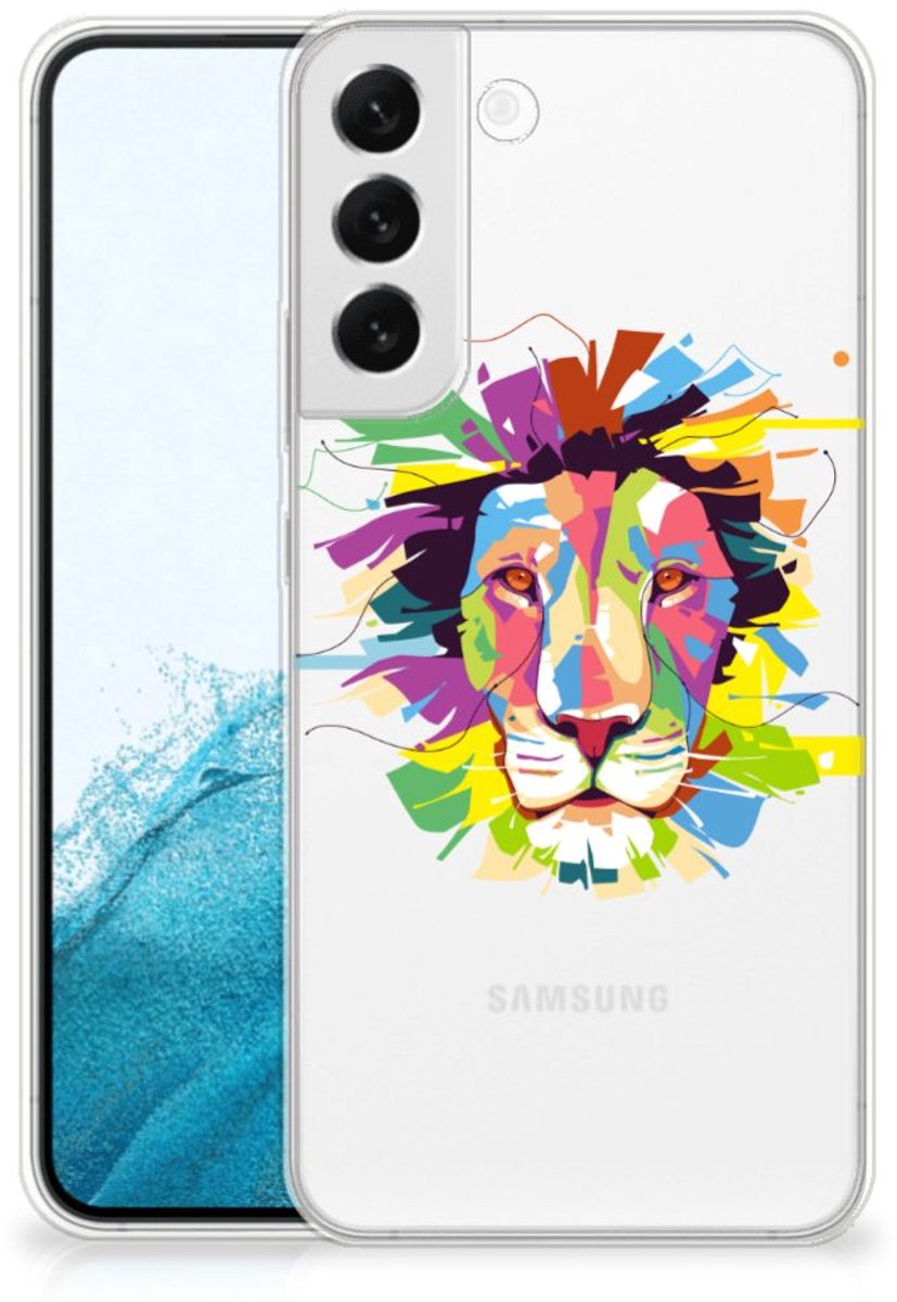 Back Cover voor Samsung Galaxy S22 Plus Telefoonhoesje met Naam Lion Color
