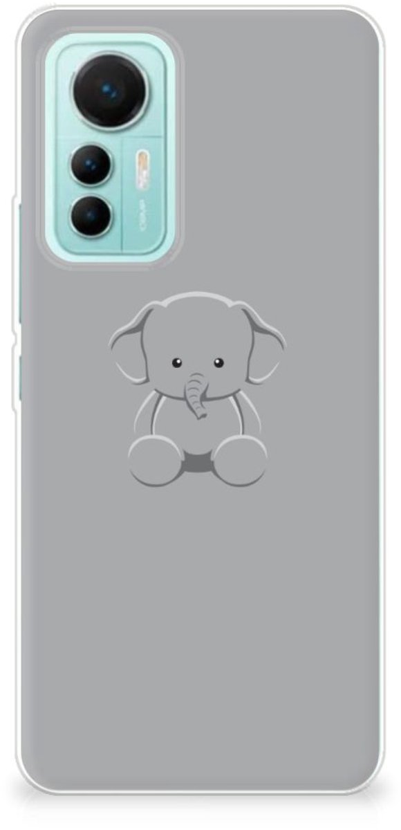 Xiaomi 12 Lite Telefoonhoesje met Naam Grijs Baby Olifant