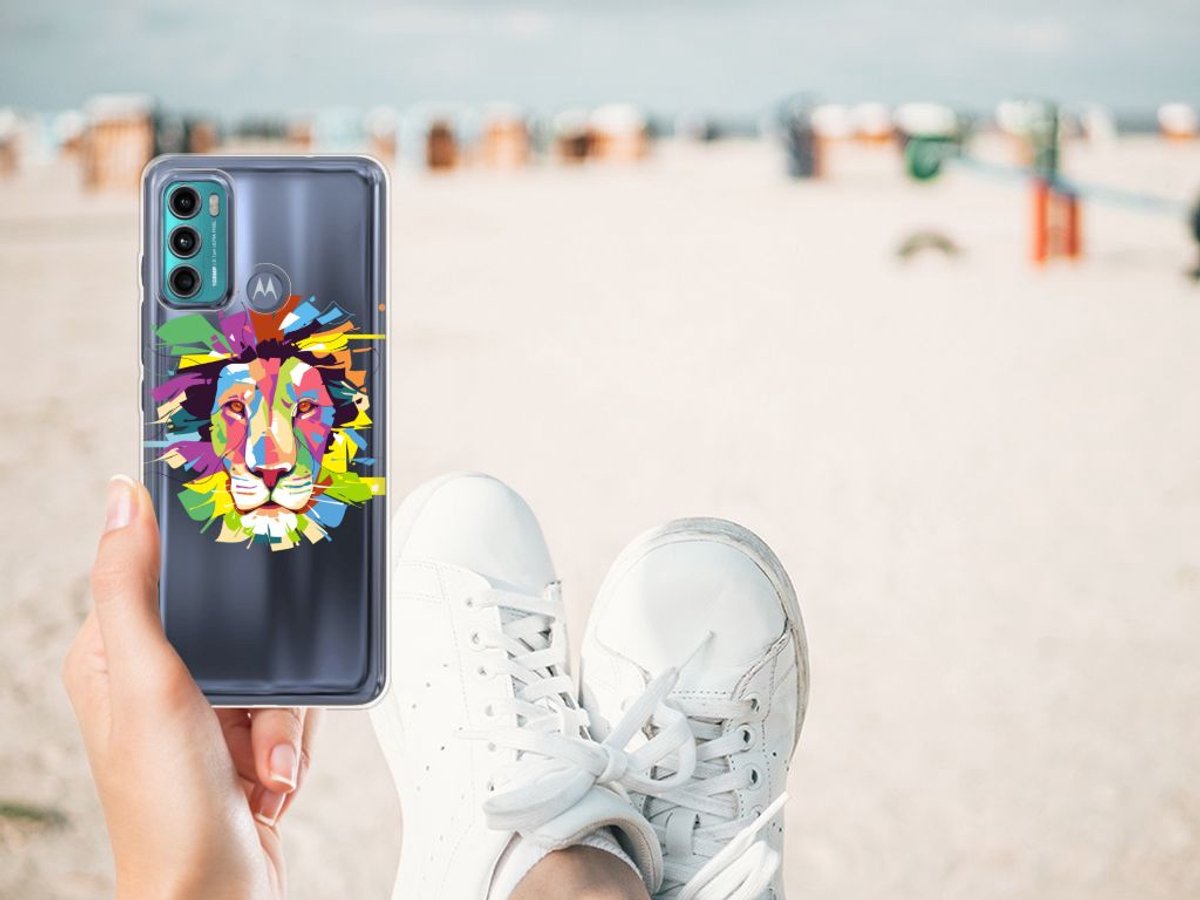 Motorola Moto G60 Telefoonhoesje met Naam Lion Color