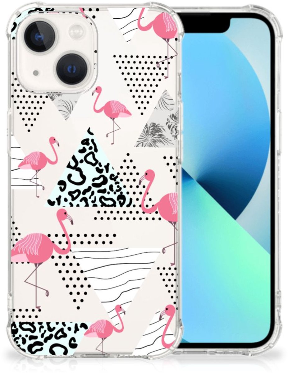 iPhone 13 Case Anti-shock Flamingo Triangle