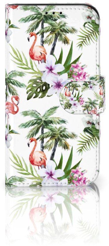 Coque de téléphone iPhone 13 Mini Flip Case avec naam Flamingo Palms