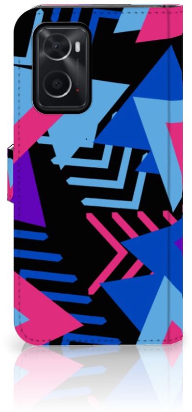 Coque de téléphone OPPO A76 | A96 Wallet Book Case Design Funky Triangle