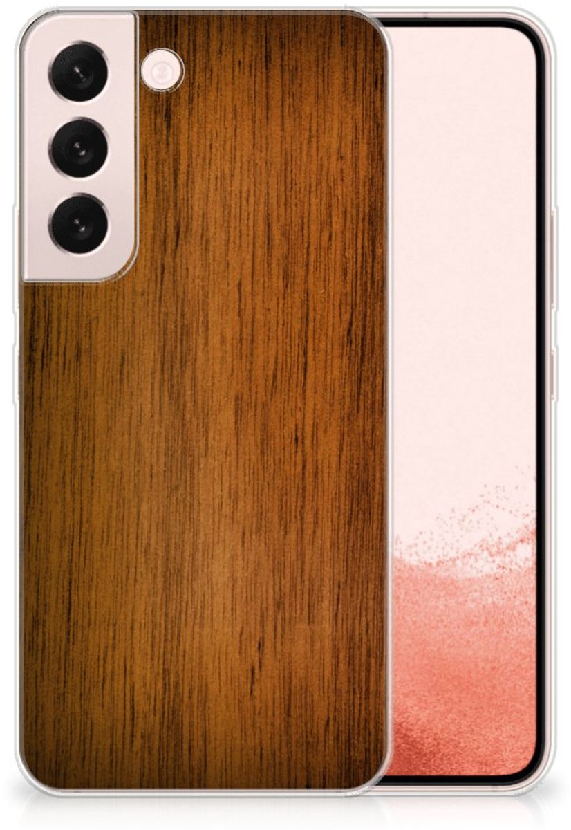 Samsung Galaxy S22 Bumper Hoesje Donker Hout