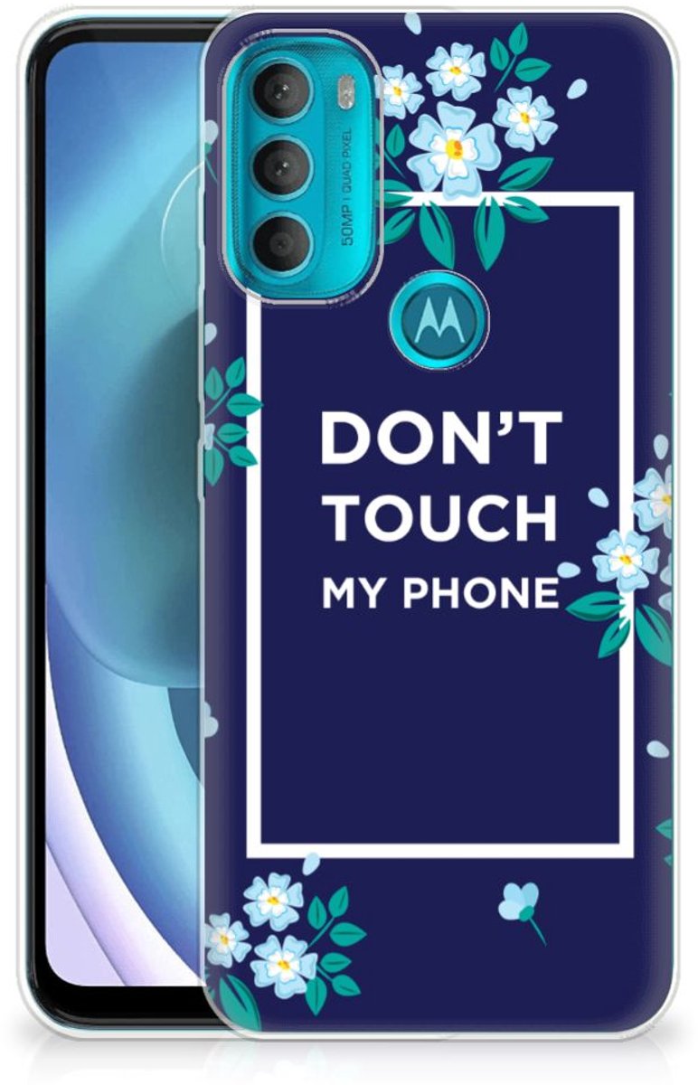 Motorola Moto G71 5G Silicone-hoesje Flowers Blue DTMP
