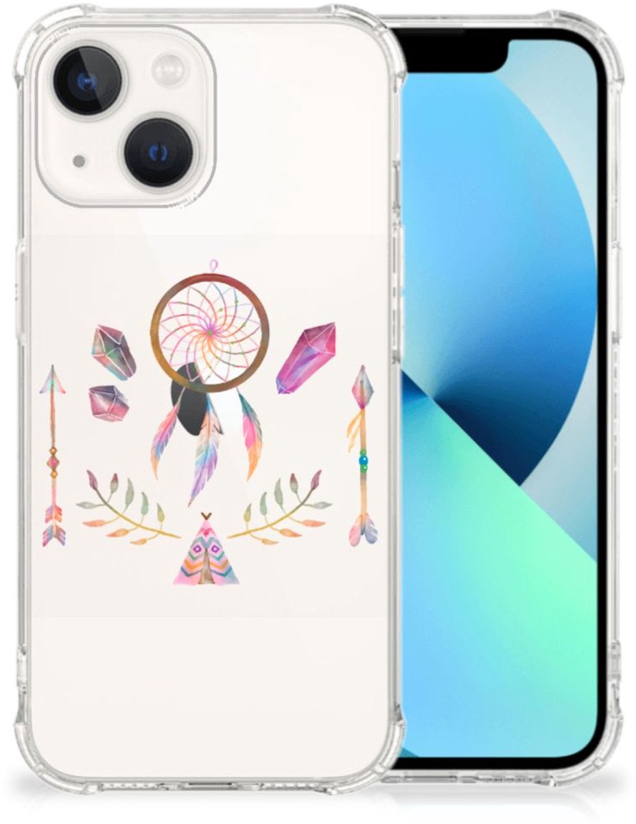 iPhone 13 Stevig Bumper Hoesje Boho Dreamcatcher