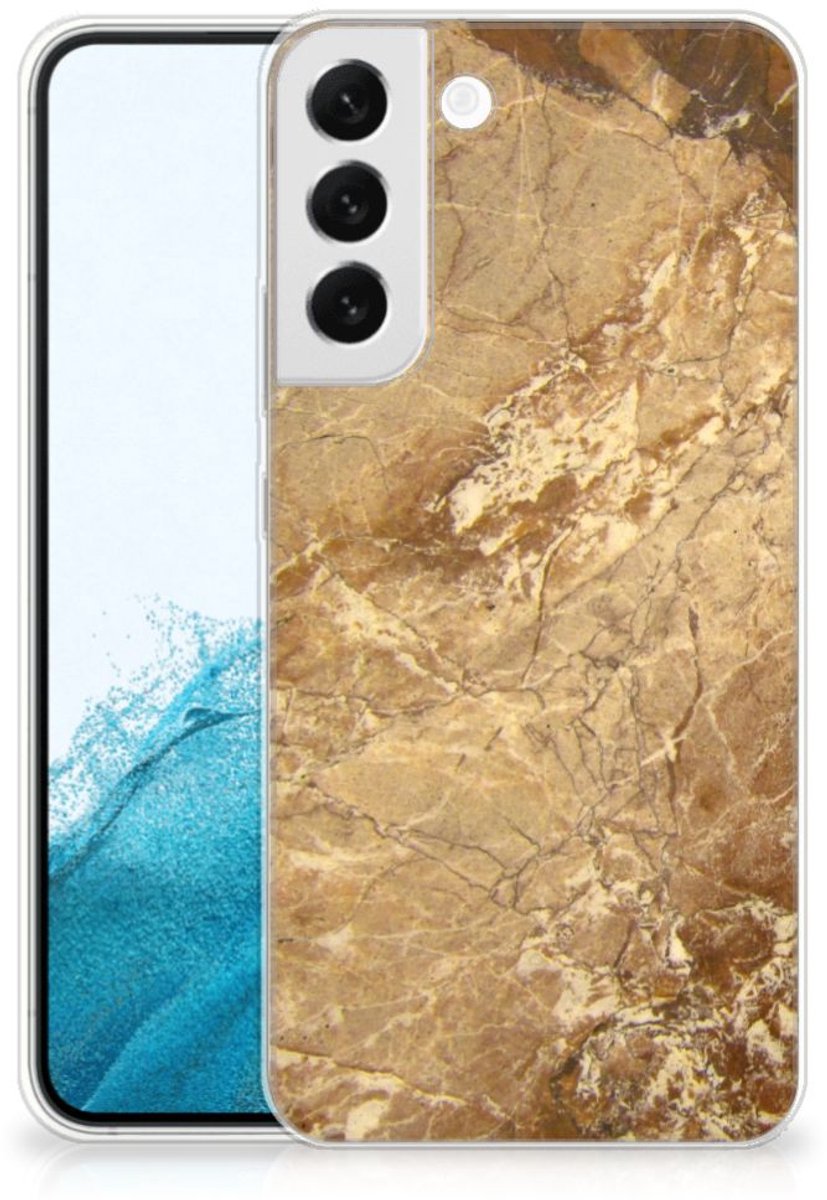 Samsung Galaxy S22 Plus TPU Siliconen Hoesje Marmer Creme