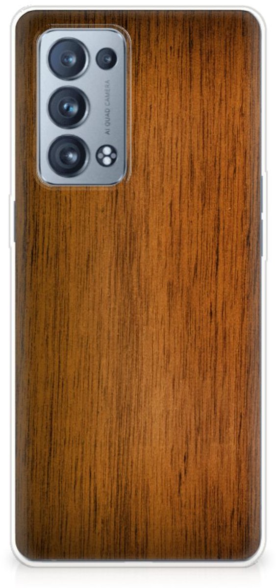 OPPO Reno 6 Pro Plus 5G Bumper Hoesje Donker Hout