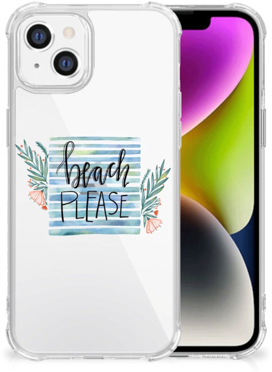 TPU Case Anti-Shock voor iPhone 14 Stevig Bumper Hoesje Boho Beach