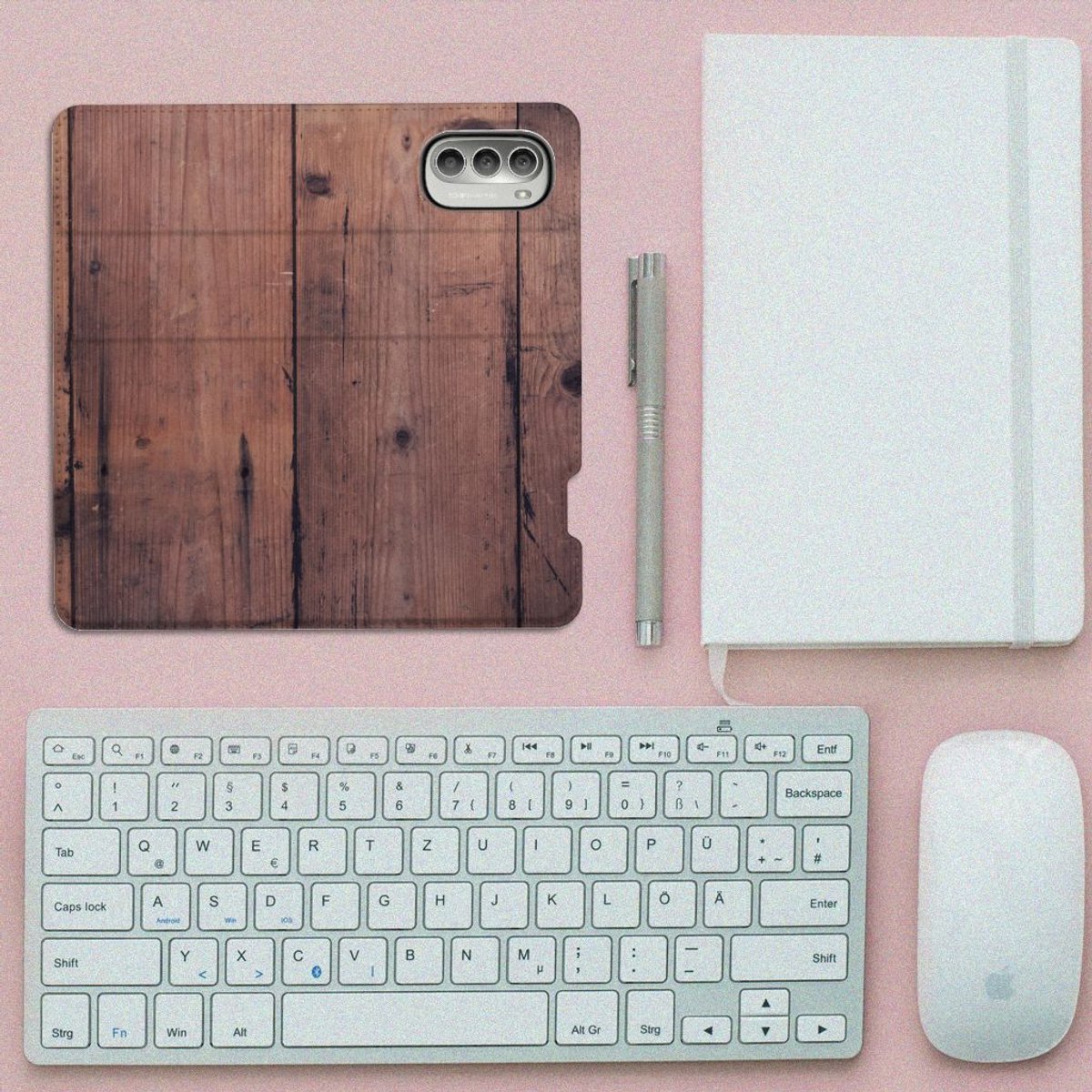 Motorola Moto G51 5G Book Wallet Case Old Wood