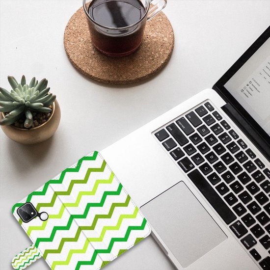 Etui pour téléphone OPPO A15 Etui à rabat Zigzag Vert