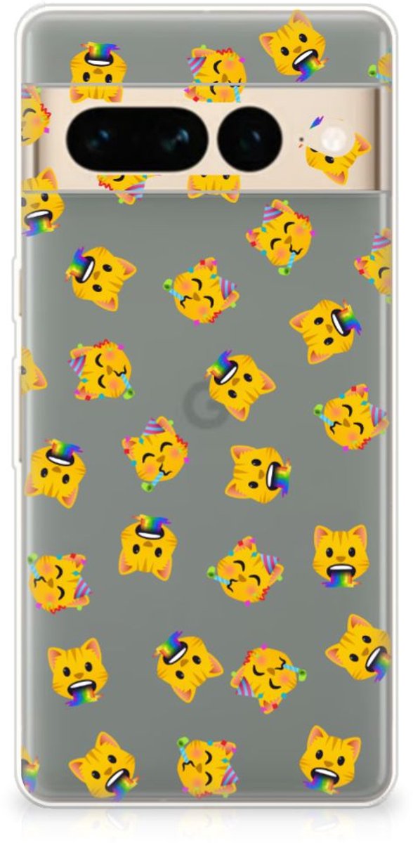 TPU bumper voor Google Pixel 7 Pro Katten Emojis