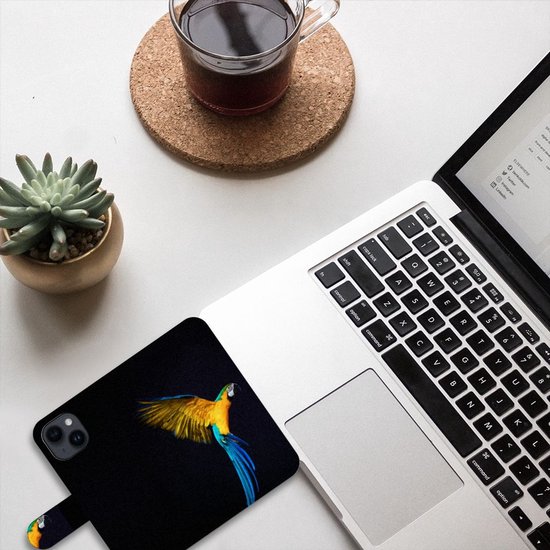 iPhone 15 Telefoonhoesje met Pasjes Papegaai