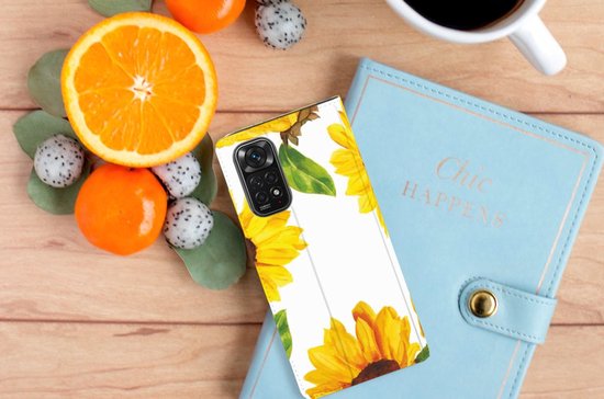 Smart Cover voor Xiaomi Redmi Note 11/11S Zonnebloemen