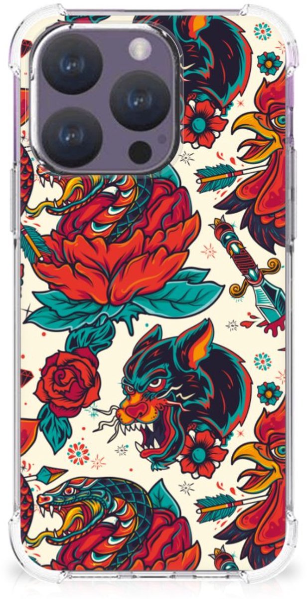Anti-shock Hoesje met foto voor iPhone 15 Pro Old Skool