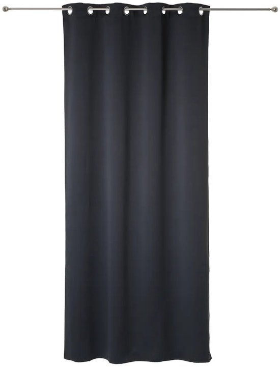 Atmosphera verduisterende gordijnen - set 2x stuks - B135 x L240 cm - donkergrijs - geplooid - met ringen - kant en klaar
