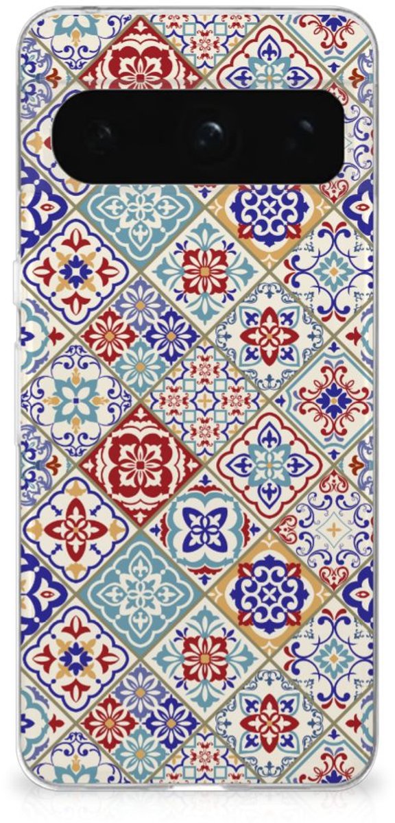 Google Pixel 8 Pro TPU Siliconen Hoesje Tiles Color