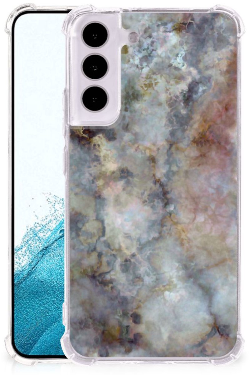 Samsung Galaxy S22 Anti-Shock Hoesje Marmer Grijs
