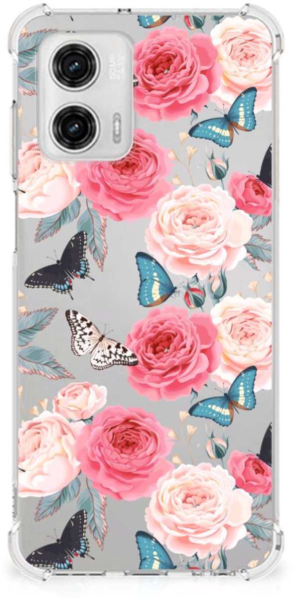 Motorola Moto G73 Case Butterfly Roses