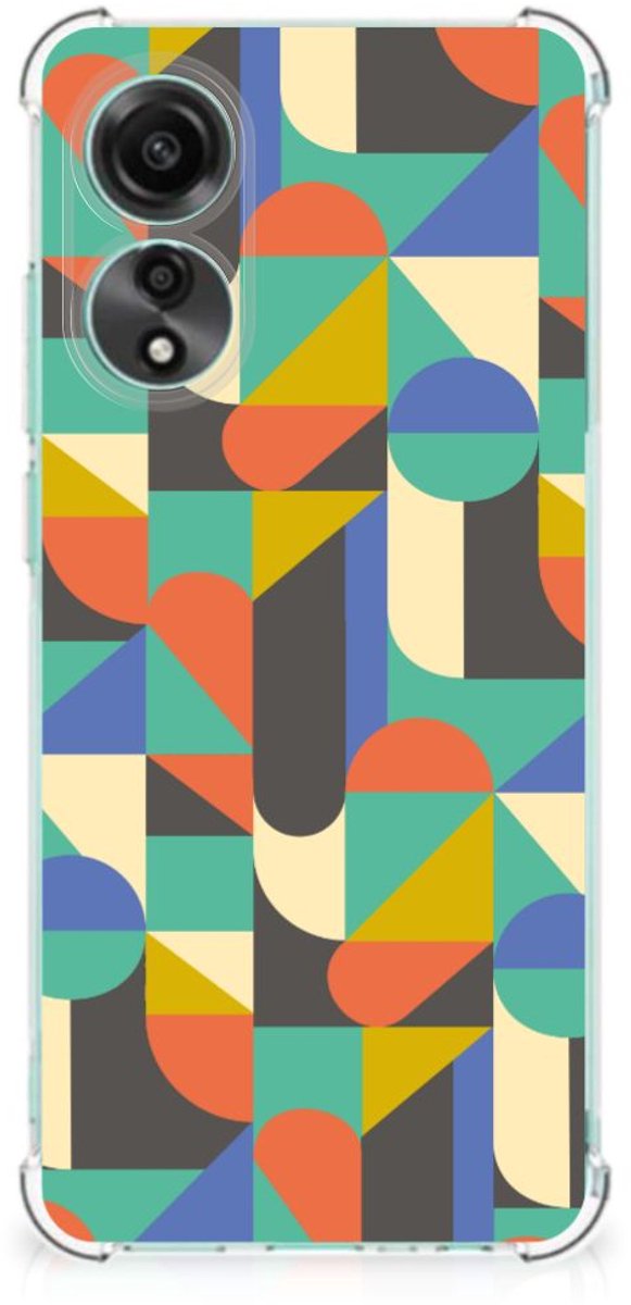 OPPO A78 4G Doorzichtige Silicone Hoesje Funky Retro