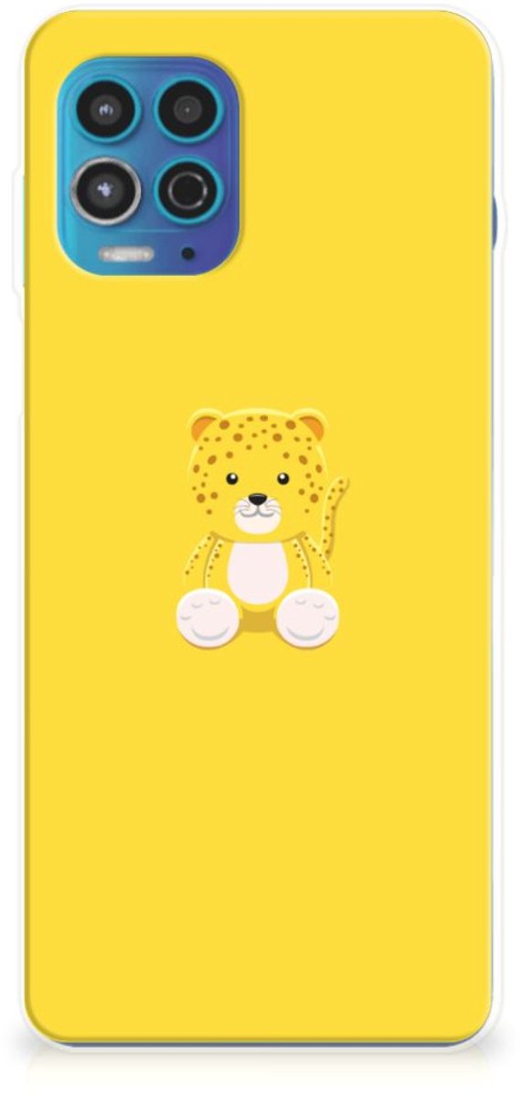 Motorola Moto G100 Telefoonhoesje met Naam Baby Leopard