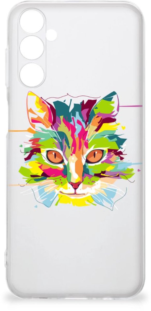 Samsung Galaxy M14 Telefoonhoesje met Naam Cat Color