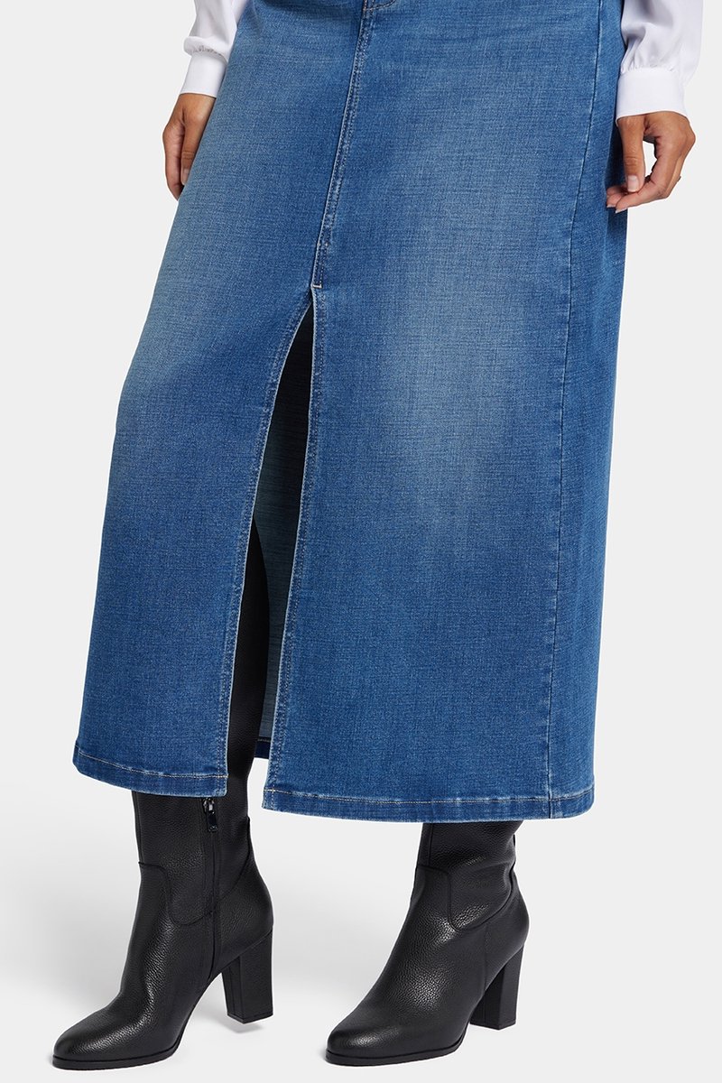 Lange Rok Met Hoge Taille en Middenvoor Split