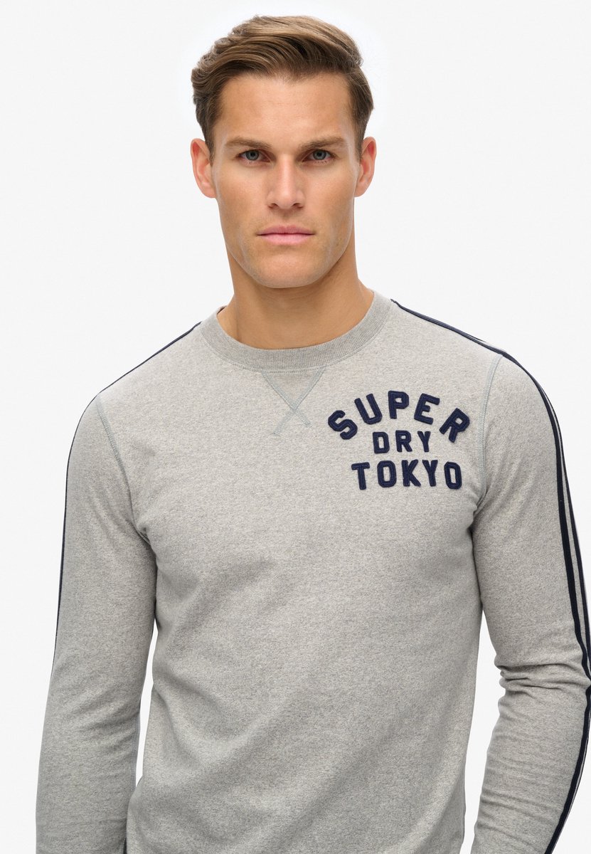 Superdry Vintage Athletic gestreepte top met lange mouwen Heren Tops Grijs