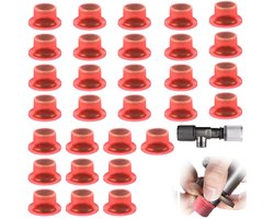 30 stuks waterdichte kraanafdichtingspakking, siliconen lekvrije pluggen voor 1/2 inch kraanklep, werkt met watertemperaturen tussen 0-100℃, kraan afdichtring anti-lek (Rood)