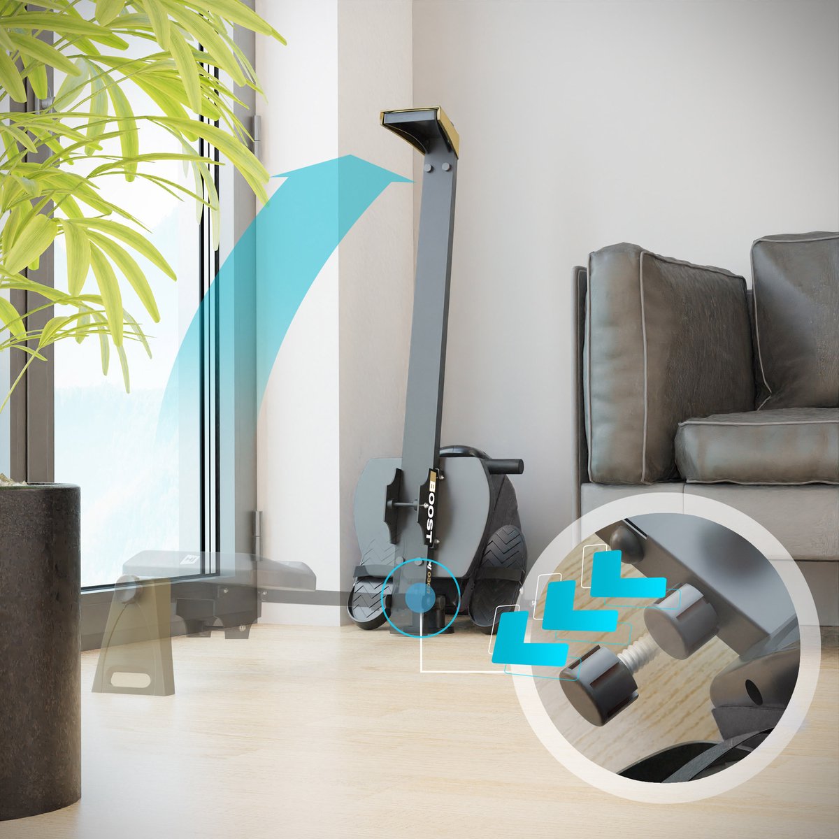 Hop-Sport HS-030R Boost – Roeimachine – Magnetische Weerstand – 10 Niveaus – Opvouwbaar thumbnail 6