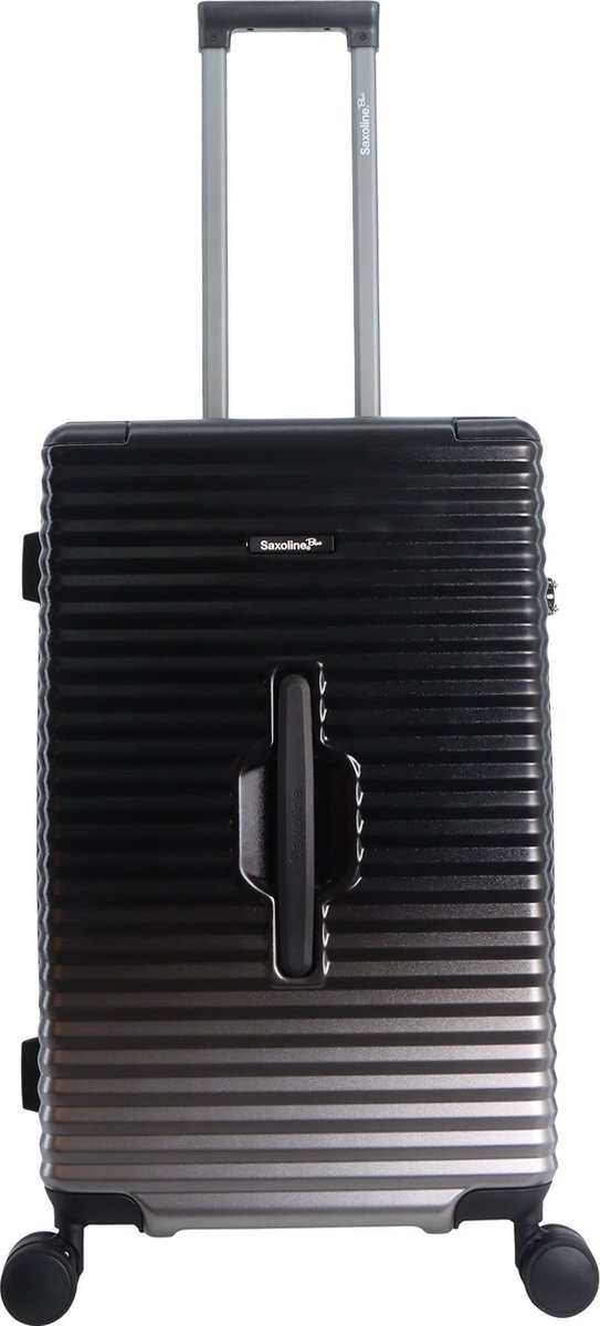 Saxoline Blue – Elite | Trunk Harde Koffer / Trolley / Reiskoffer – Medium – Zwart - Zwart / Medium