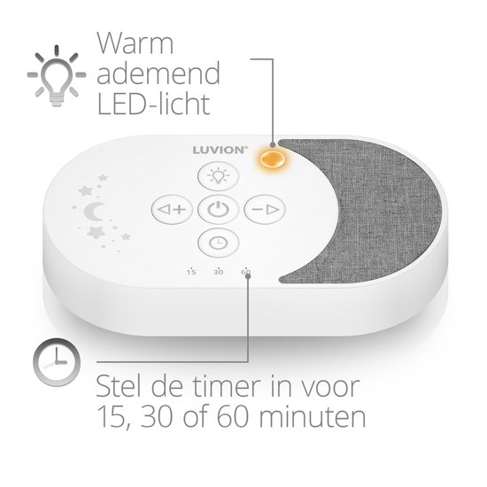 LUVION® White Noise Machine Moon Edition 2024 - Soundspa - Kalmerende Slaaphulp met Witte Ruis voor Baby's, Kinderen én Volwassenen - Help jezelf of je Baby Beter Slapen! van LUVION — afbeelding 3