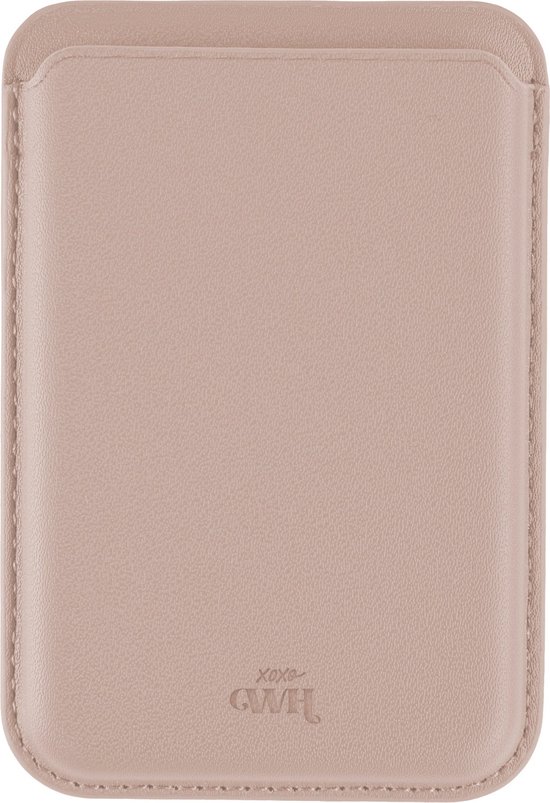 xoxo Wildhearts Wallet geschikt voor MagSafe Apple iPhone 12 / 13 / 14 / 15 / 16 / Mini / Pro / Pro Max / Plus - Card Holder - Pasjeshouder - Magnetische kaarthouder - Portemonnee - Leer - Roze - Lichtroze