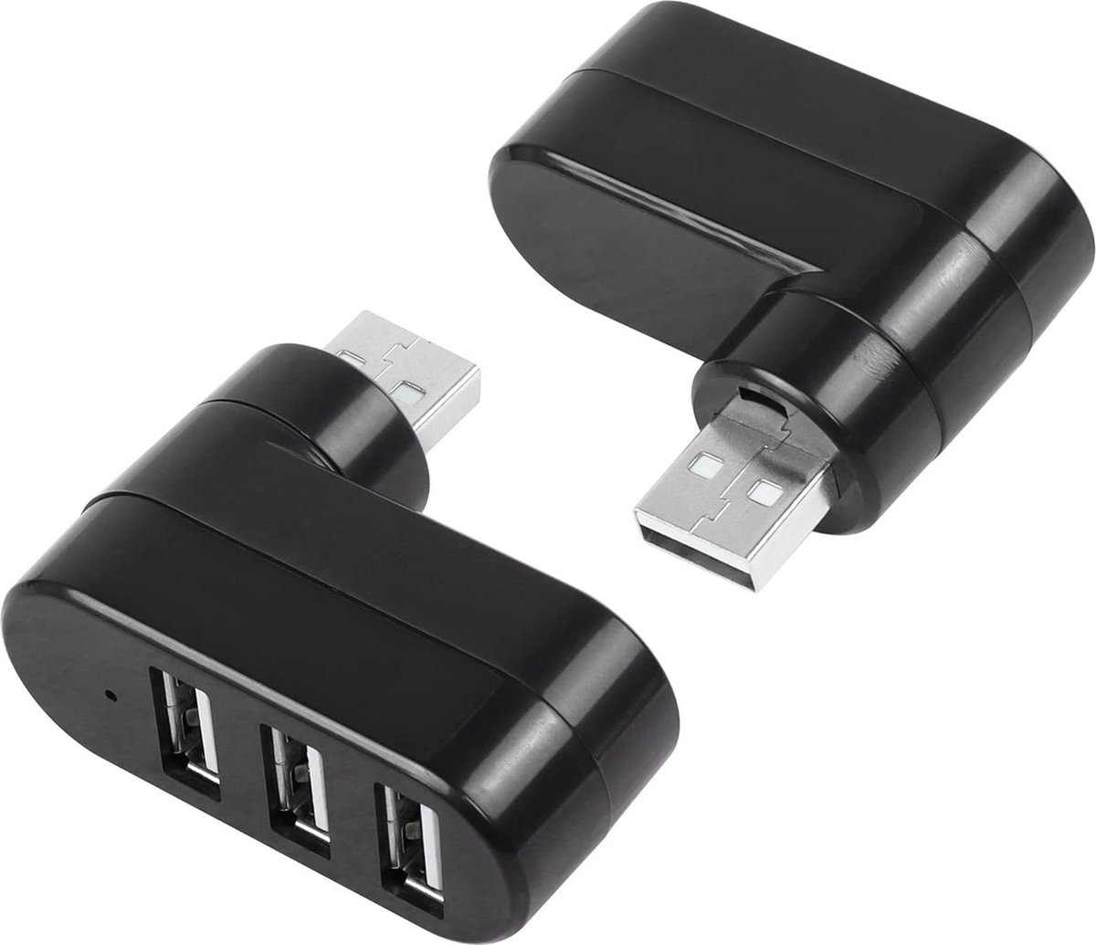 Image of 3-Poorts USB Expander Splitter 2PCS 180° Draaiend - Geschikt voor Flash Drive, Mobiele HDD, PC, Laptop, Notebook en meer