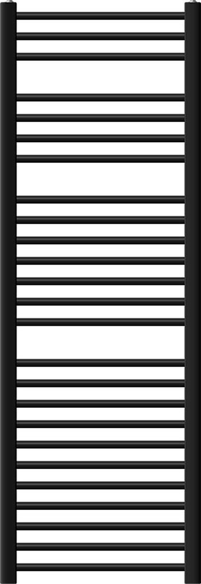 Badkamerradiator Sahara 500x1500 mm zwart mat recht met zijaansluiting LuxeBath