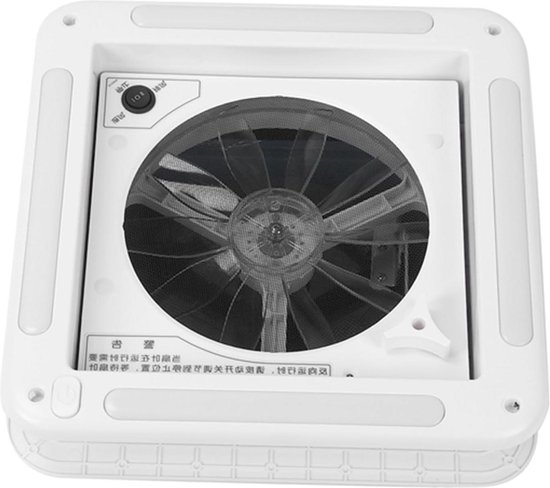 RV Dakventilator 12V 3,6W Omkeerbare Luchtventilatie Plafondventilator met Licht, Premium Materiaal, Laag Geluidsniveau, Insectenbestendig voor Camperboot