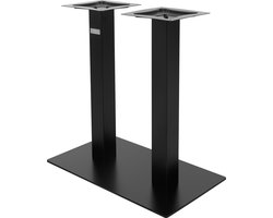 ML-Design I-Design tafelframe dubbel tafelonderstel zwart 72cm hoog staal gepoedercoat met dubbele kolom en rechthoekige basis van 70x43cm geschikt als tafelvoet voor bistrotafels, eettafels, gastrotafels en snacktafels in industriële stijl