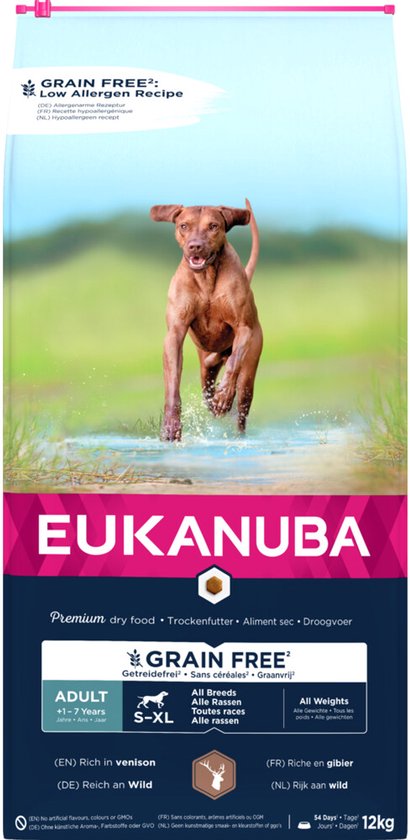 Eukanuba Adult Graanvrij Hondenvoer Hert 12 kg
