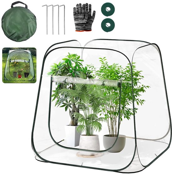 Mini invernadero con estructura de acero plastificado y funda de PVC - 60 x 100 x 60 cm. - 1