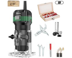 6-Snelheden Verstelbare Professionele Kantenfrees Machine met 15-delig Freesaccessoires – Versterkte Constructie voor Houtbewerking, Meubelrenovatie & DIY Projecten