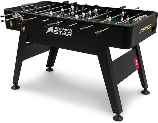 Hop-Sport Corner – Tafelvoetbal – Stevige Constructie – Inclusief 3 Ballen – Zwart/Goud