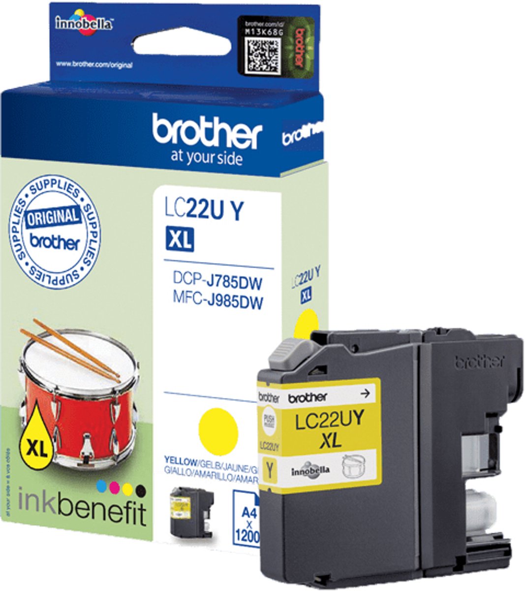 Brother LC-22UYBP inktcartridge Origineel Geel